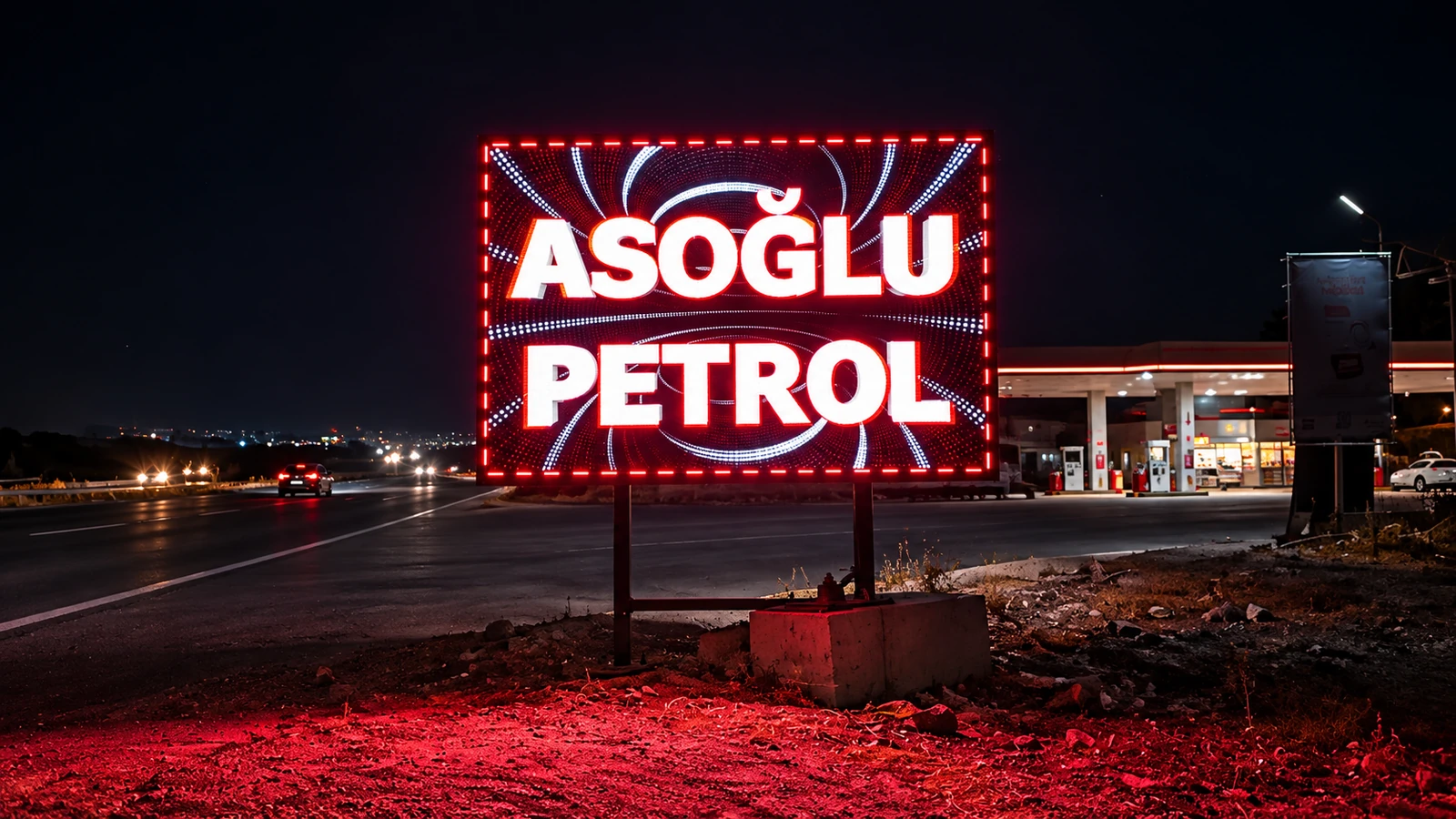 Asoğlu Petrol dış mekân LED ekran uygulaması